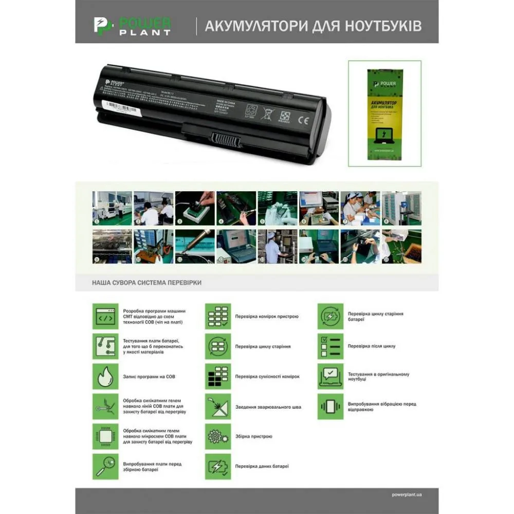 Акумулятори PowerPlant для ноутбуків DELL Studio 1735 (RM791, DL1735LH) 11.1V 5200mAh