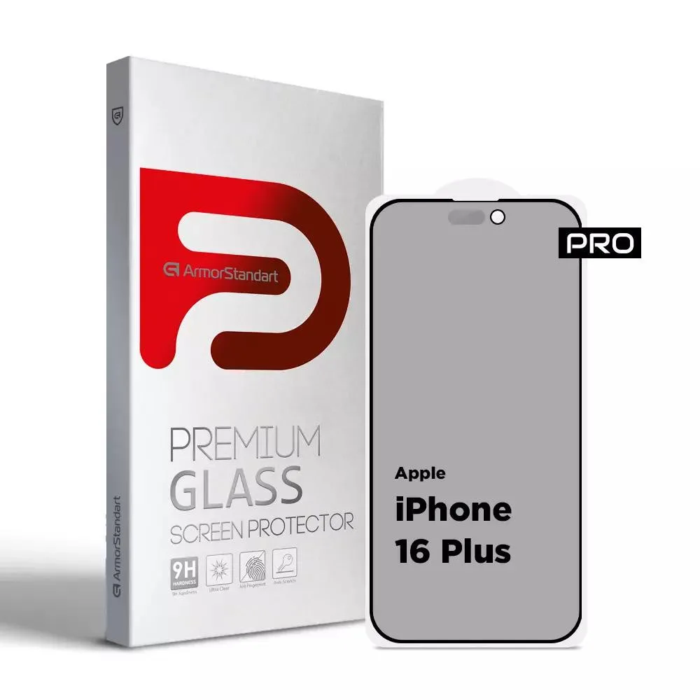 Захисне скло для смартфона ArmorStandart Pro Anti-spy Matte для Apple iPhone 16 Plus Black (ARM79398)