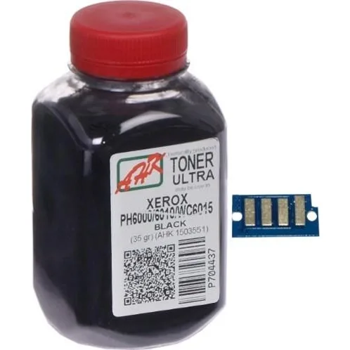 Тонер+чип АНК для Xerox Phaser 6000/6010 ( тонер АНК, чип АНК) бутль 35г Black (1500255) регион 2 и 4