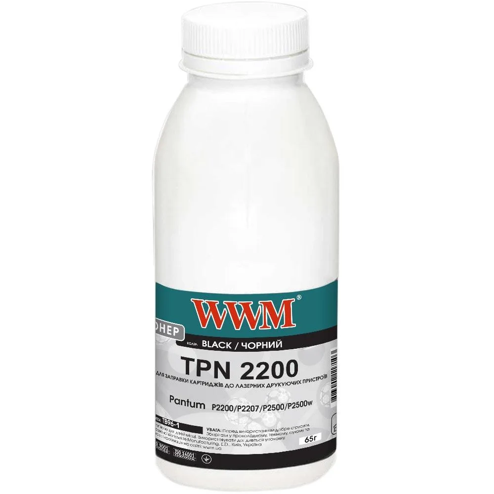 Тонер WWM для Pantum P2200/P2207/P2500/P2500w бутыль 65г Black (TB96-1)