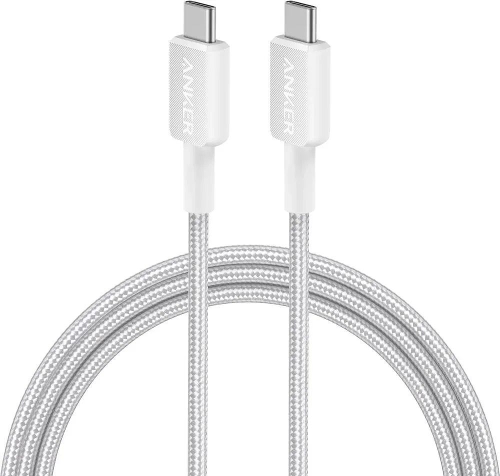Кабель Anker 322 USB-C - USB-C 0.9 м, White (A81F5H21/A81F5G21)