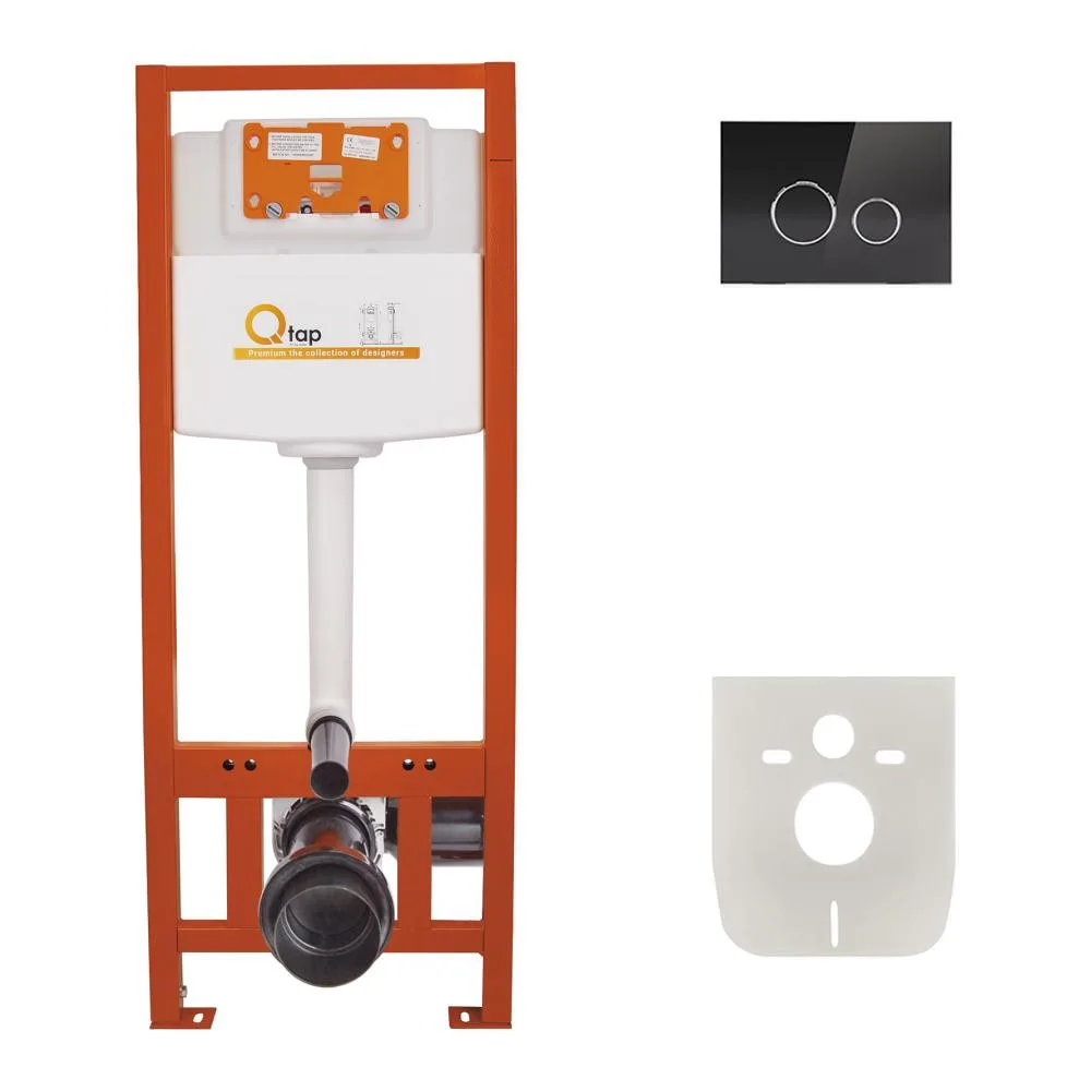 Набір інсталяція Qtap Nest ST 4 в 1 з круглою панеллю змиву (QT0133M425V1163GB)
