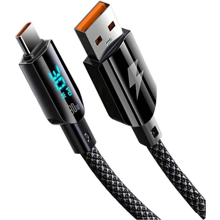 Кабель Gelius Screen GP-UCN008 (30W) USB-A to Type-C (1.2м) Black