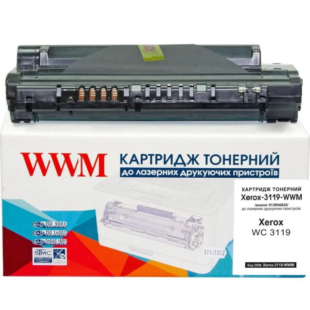 Картридж тон. WWM для Xerox WC 3119 013R00625 Black (3000 копий) (Xerox-3119-WWM)