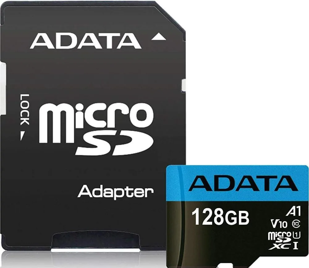 Карта пам'яті microSDXC (UHS-1) A-DATA Premier 128Gb Class 10 А1 (R-100Mb/s) (adapter SD) (AUSDX128GUICL10A1-RA1)