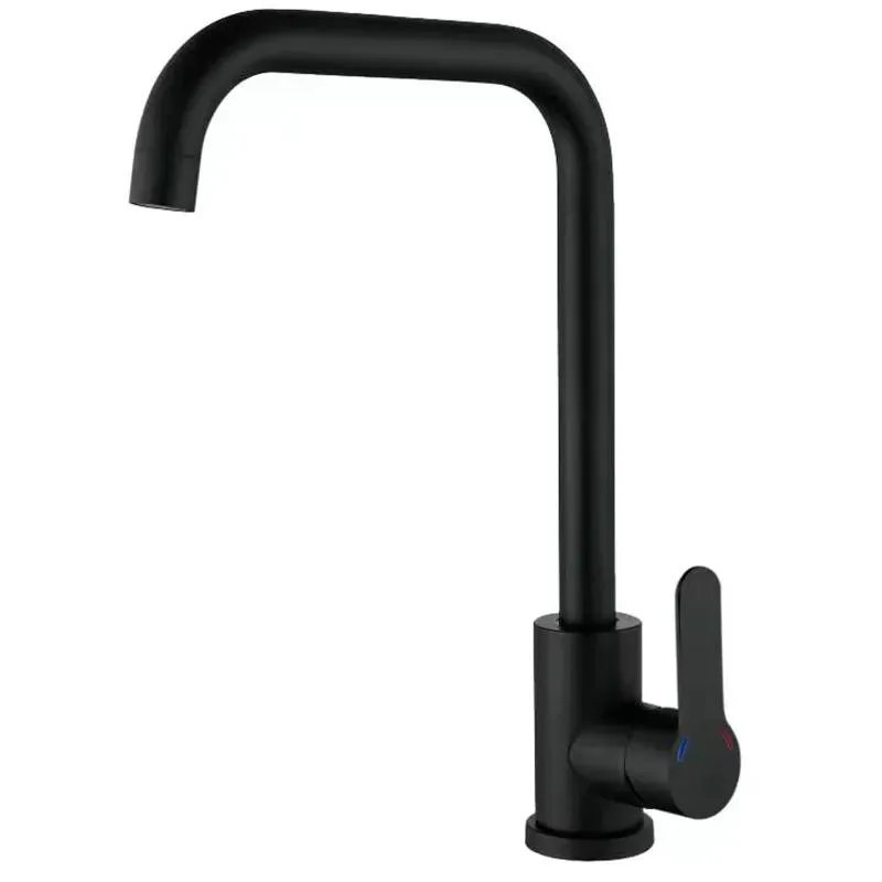 Змішувач для кухні Zerix DAX-011-G Black з нерж. сталі SUS304 (кол. чорний) (ZX4818)