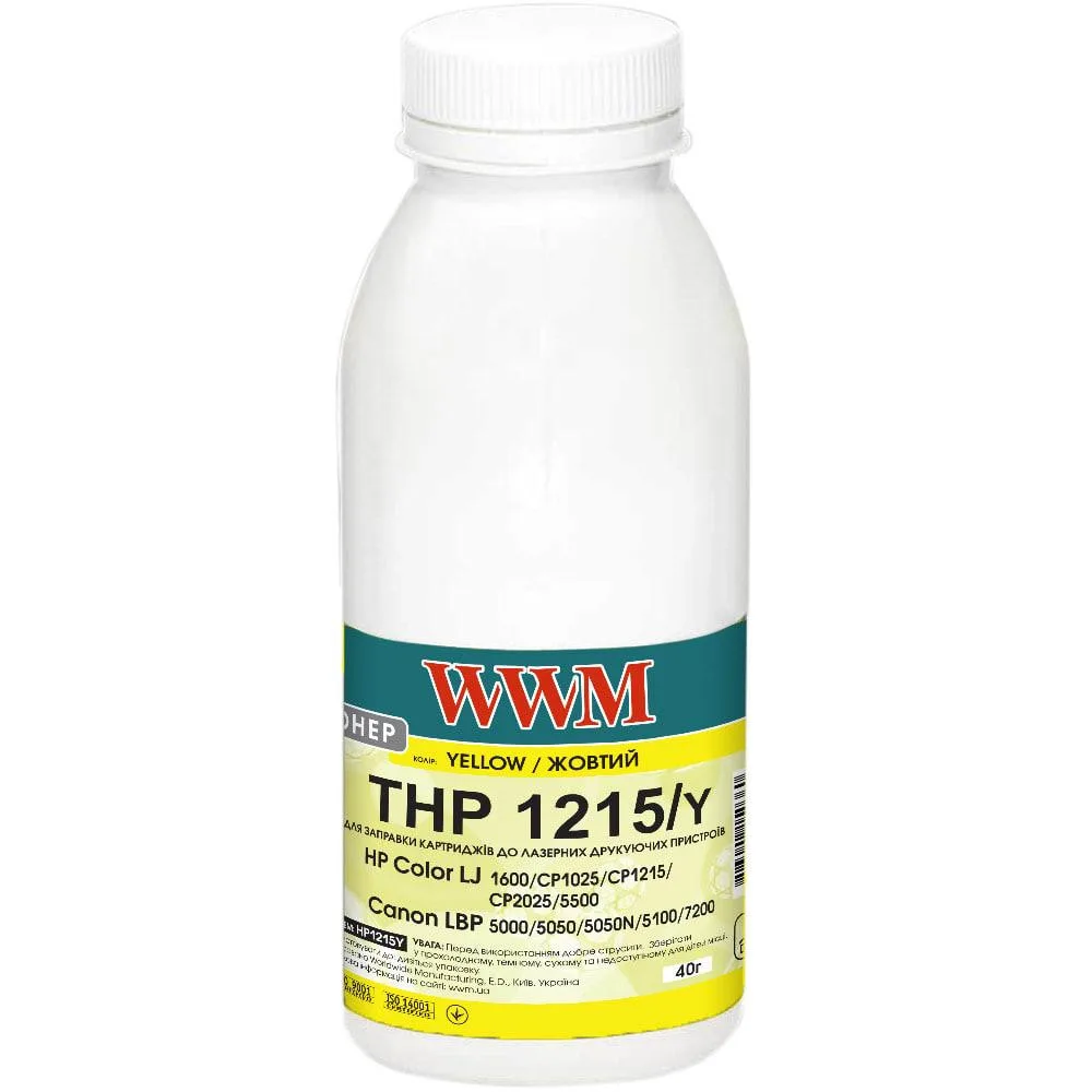 Тонер WWM THP 1215/y для HP CLJ CP1215/CP1515/CM1312 бутылка 40г Yellow (HP1215Y)