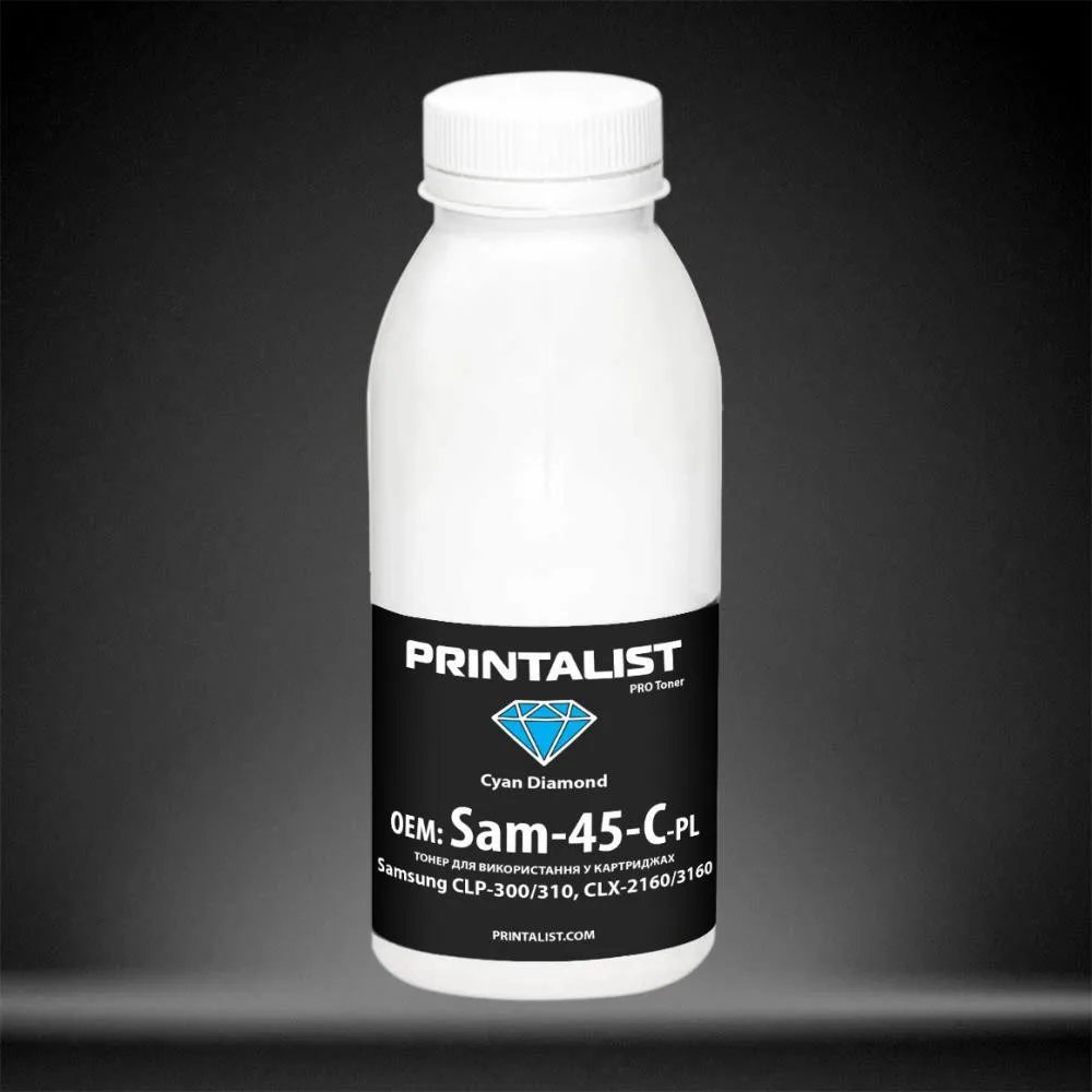 Тонер SamsungCLP-300/310,CLX-2160/3160 45г Cyan Printalist (Sam-45-C-PL)