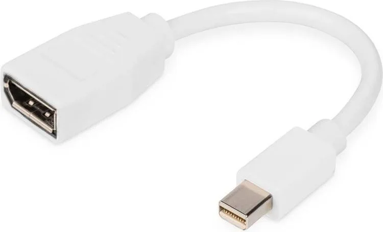 Digitus mini DP - DP, M/F, 0.15m, white (DB-340405-001-W)