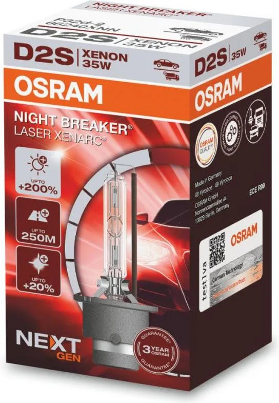Ксеноновая лампа OSRAM 66240XNN Night Breaker Laser +200% D2S 85V 35W P32d-2 XENARC