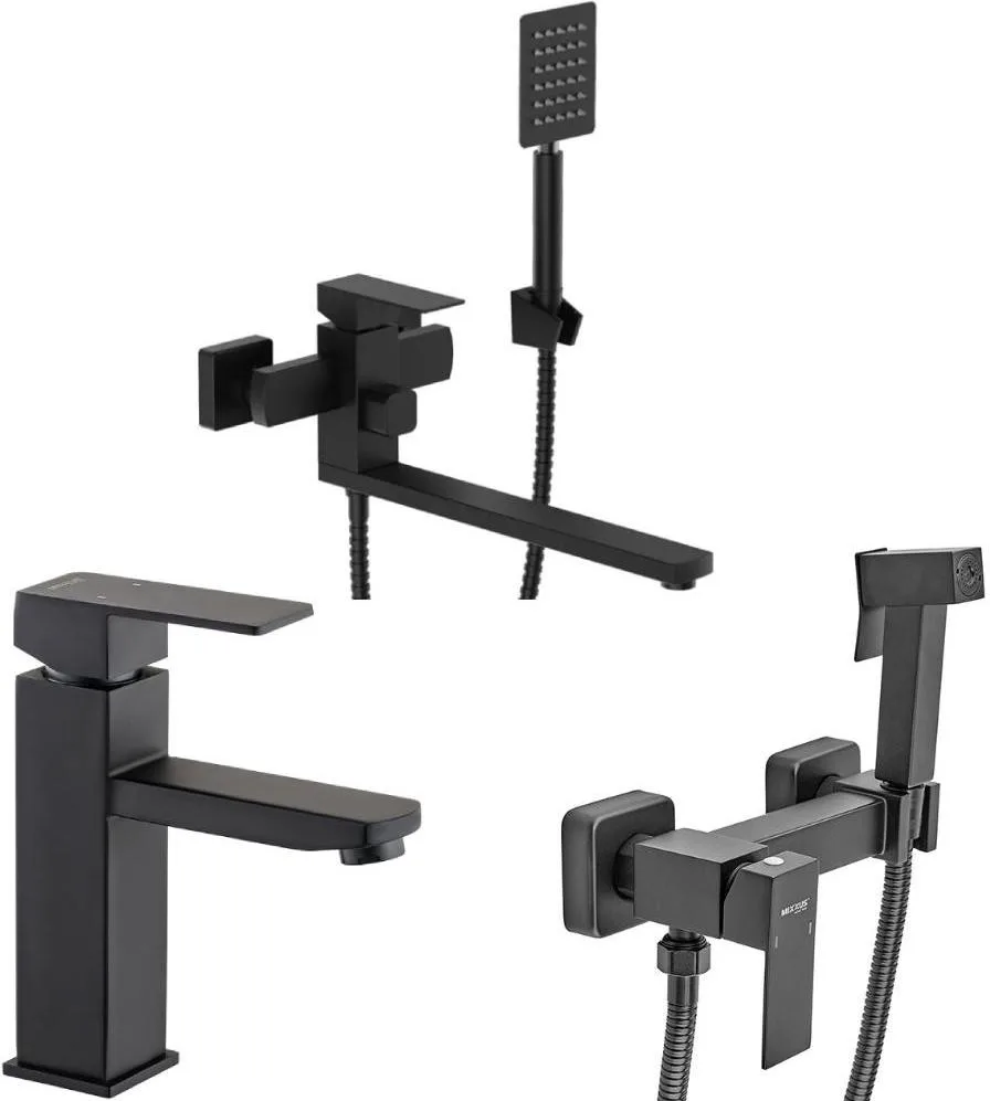 Змішувач для ванни Mixxus KUB-007 (Euro) Black з нерж. сталі SUS304 (MI6095)