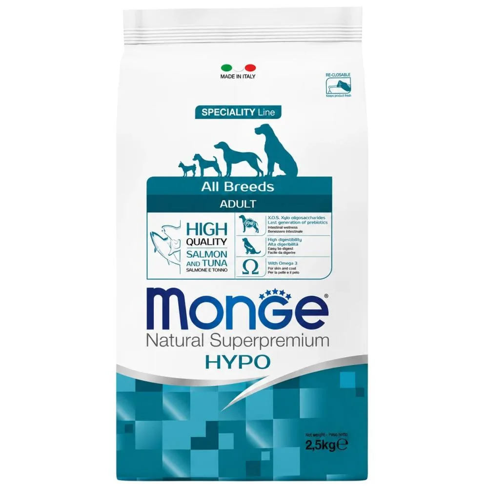 Monge Monoprotein Dog Adult All Breeds Salmone e Tonno сухий корм з лососем та тунцем для собак, 2.5 кг