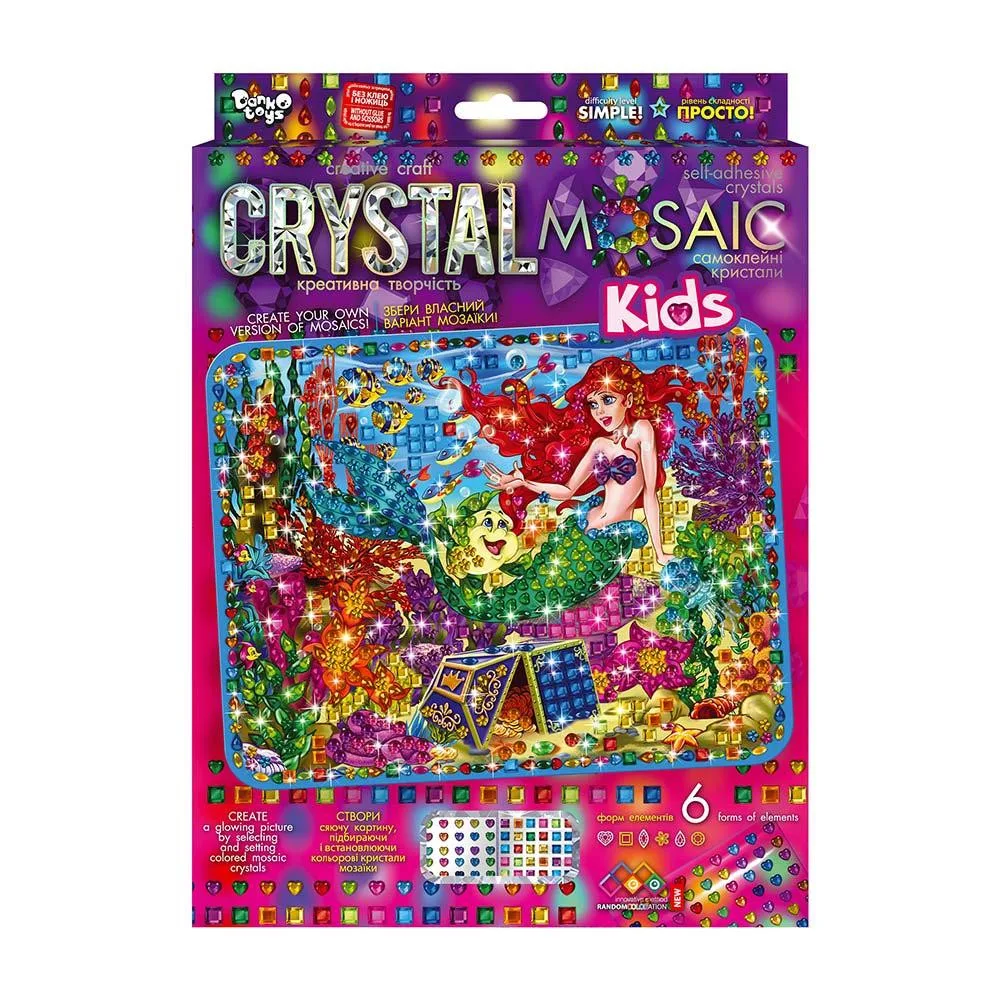 Набір креативної творчості "Kids Crystal Mosaic" CRMk-01-05, 6 форм елементів