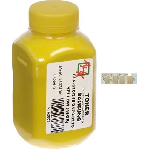 Тонер+чип АНК для Samsung CLP-320 ( тонер АНК, чип АНК) бутль 45г Yellow (1500242)