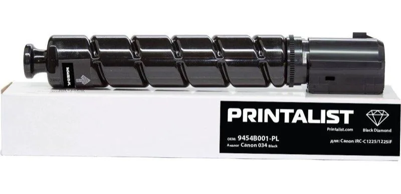 Туба с тонером PRINTALIST для iRC-C1225/1225iF Canon 034 Black (12000 ст.) (9454B001-PL)