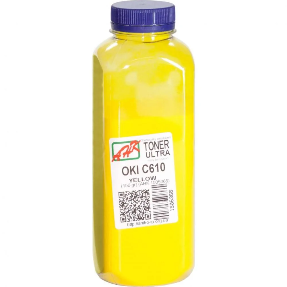 Тонер АНК для OKI C610 бутыль 150г Yellow (1505368) ULTRA COLOR