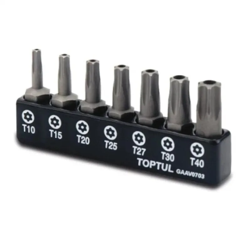 Набір біт TOPTUL TORX з отвором 1/4" 7 од. (T10-T40) GAAV0703