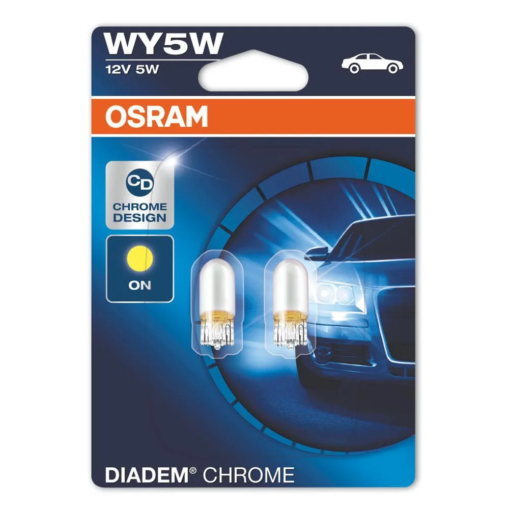 Галогенова лампа OSRAM 2827DC-02B Diadem Chrome WY5W 12V W2,1X9,5D 10X2 Blister