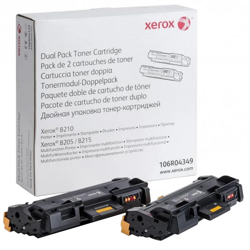 Тонер картридж Xerox B205/B210/B215 Black (2*3000 стор) Подвійна упаковка (106R04349)