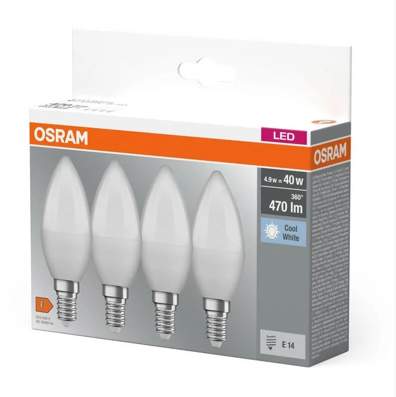 Osram Led B40 4.9W 470Lm 4000K E14 4 шт. (4058075819610)