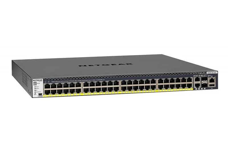 Комутатор NETGEAR M4300-52G-POE+ (GSM4352PB) 48x1GE PoE+, 2x10GE, 2xSFP+, керований L3 з можливістю стекування, 860Вт (GSM4352PB-100NES)