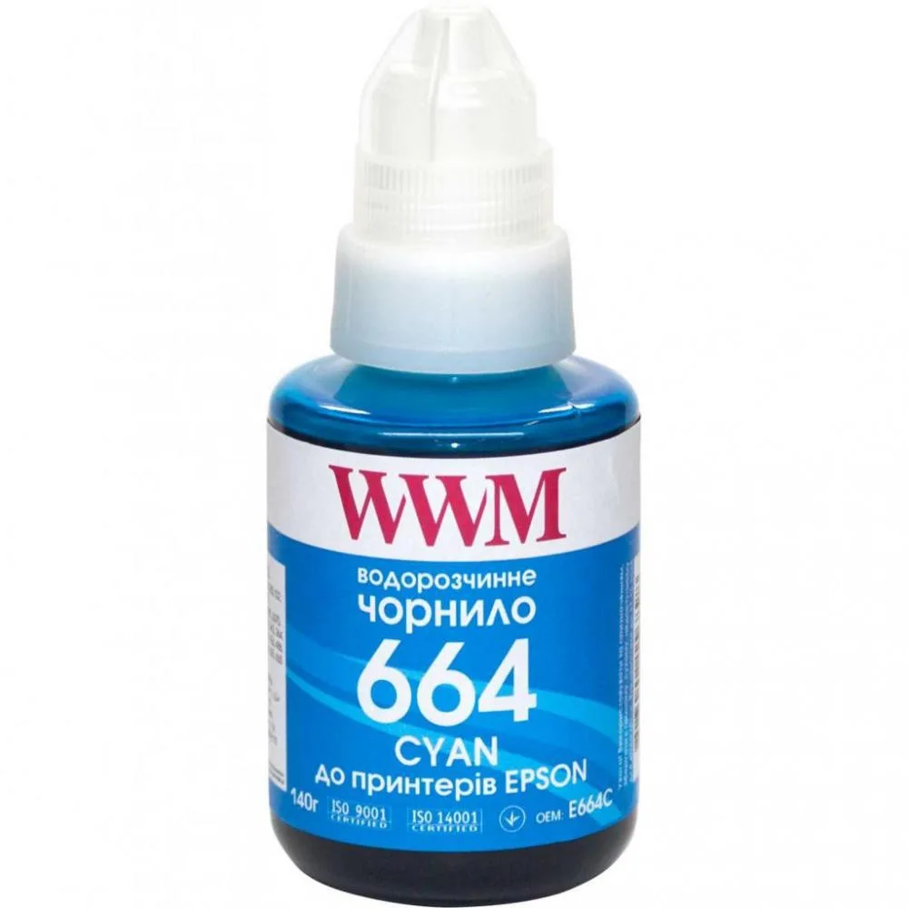 Чернила WWM 664 для Epson L110/L210/L300 140г Cyan (E664C)