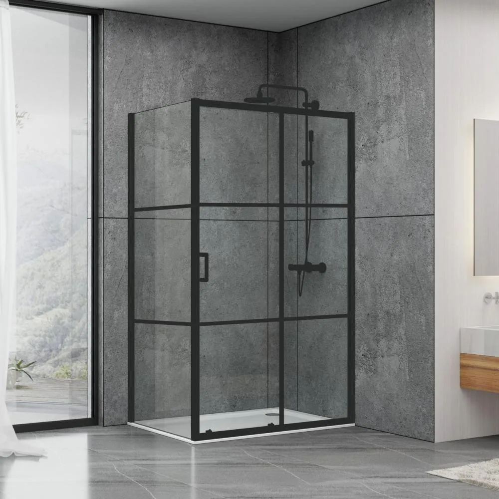 Душова кабіна Aquanil Unimar 120x80x190 см чорний профіль (UNIMAR120x80BLACK)