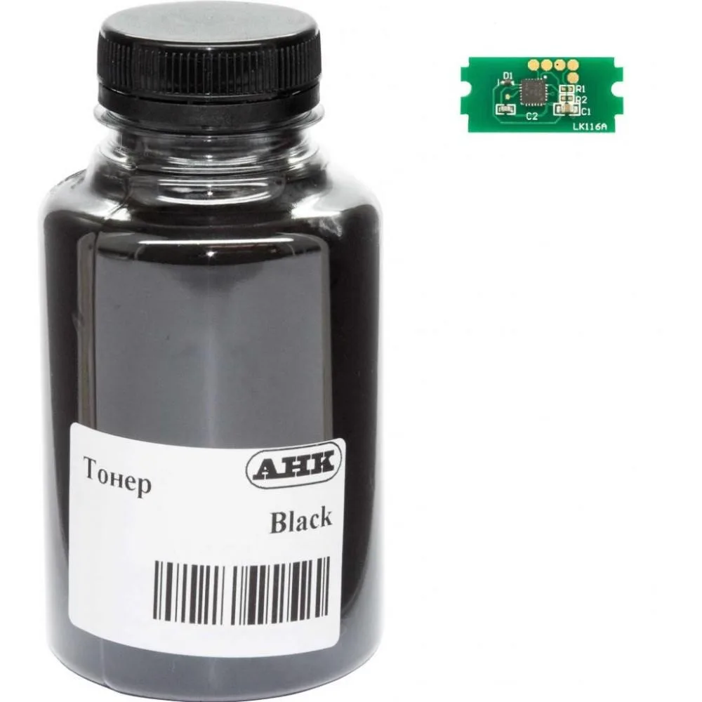 Тонер + чип АНК для Kyocera-Mita P2040, TK-1160 (тонер АНК, чип АНК) бутыль 210г Black (3203112)