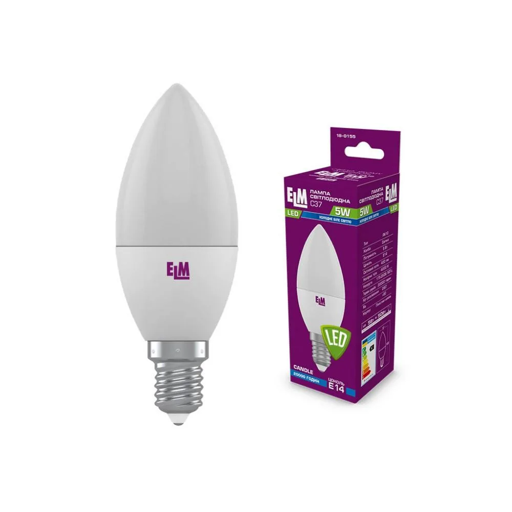 ELM C37 5W PA10 E14 4000K (18-0155)