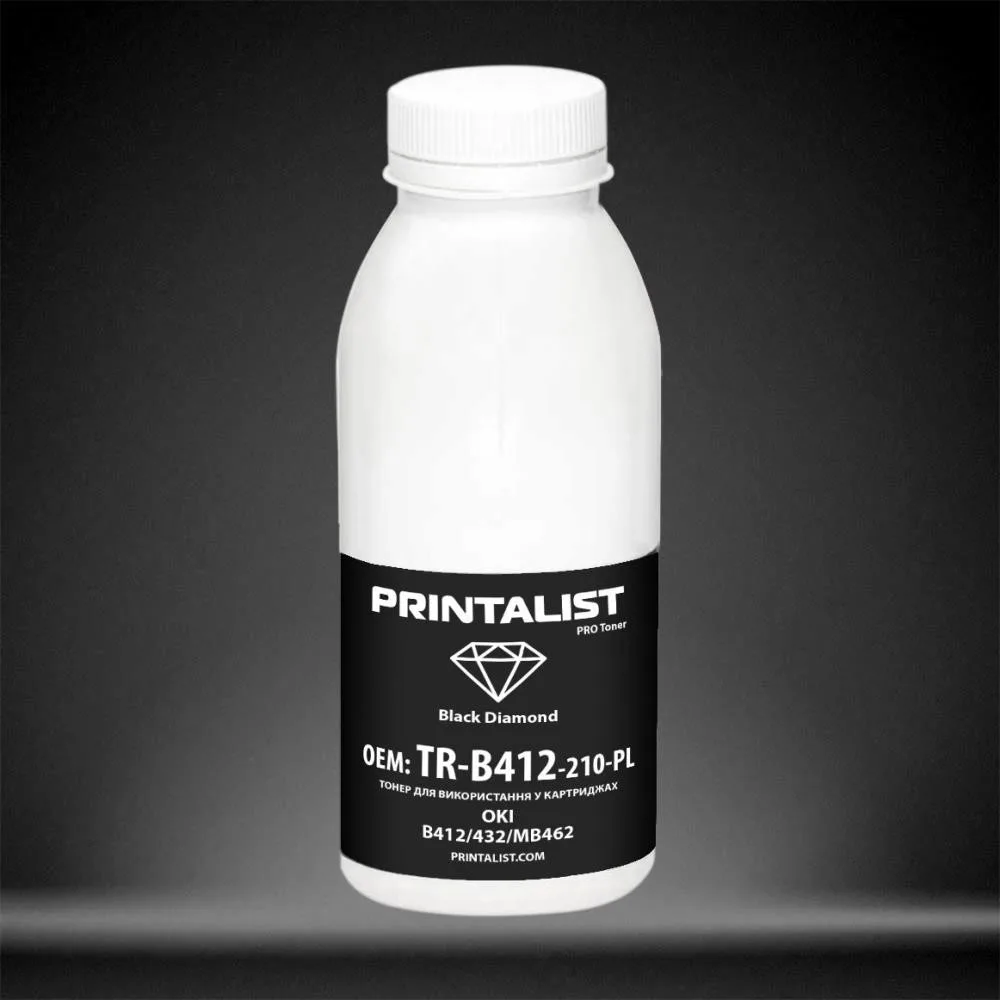 Тонер OKI B412/432/MB462, 210г Black Printalist (TR-B412-210-PL)