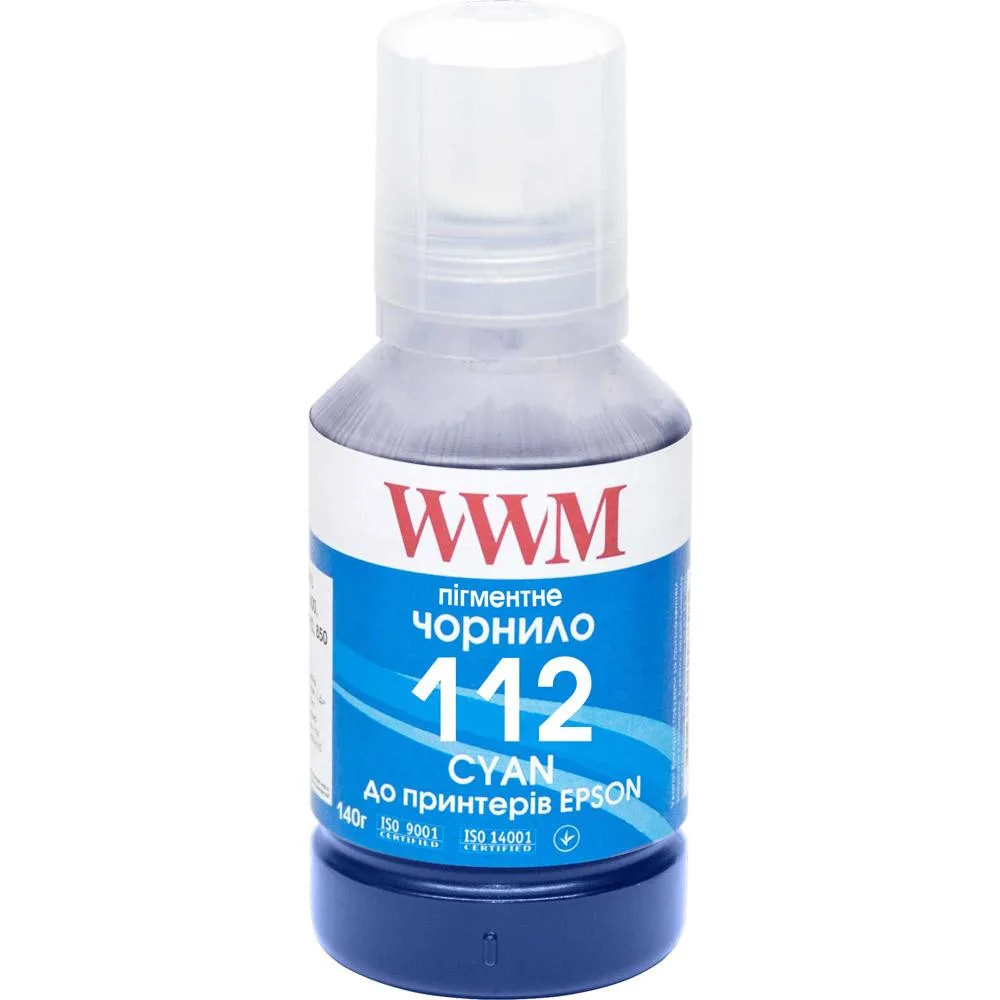 Чернило WWM 112 для Epson L11160/6490 140г Cyan пигментное (E112CP)