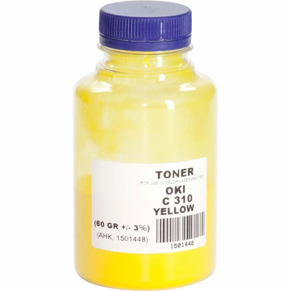 Тонер АНК для OKI C310/330/510/530 бутыль 60г Yellow (1501448) Glossy