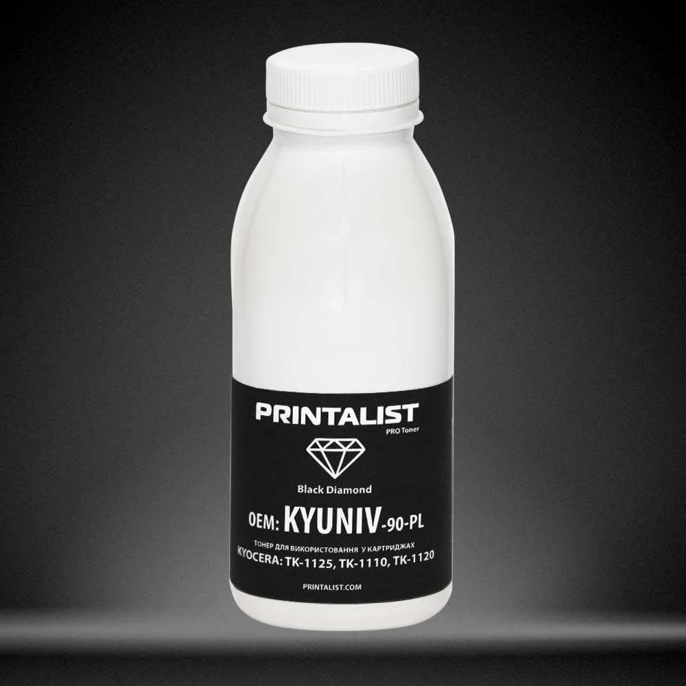 Тонер PRINTALIST для Kyocera Mita FS-1025/1060/1125, TK-1110, TK-1120 бутыль 90г Black (KYUNIV-90-PL)