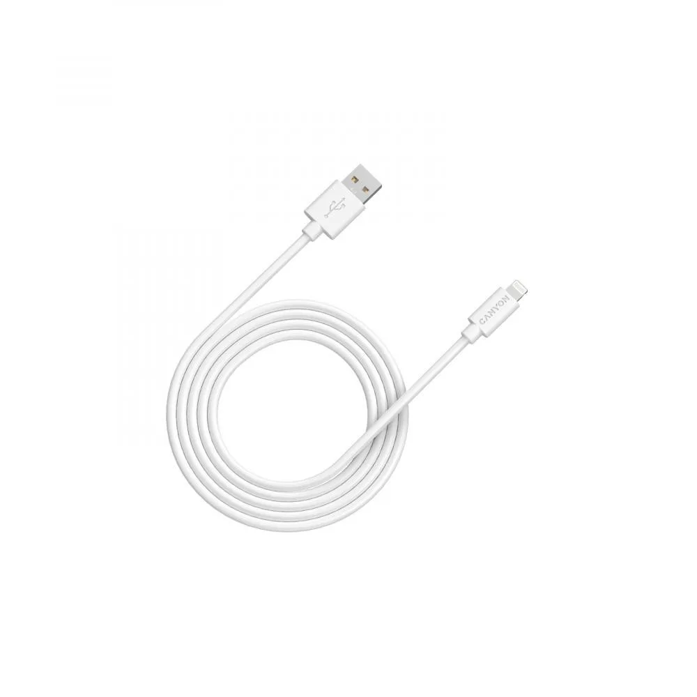 Кабель Canyon Charge & Sync USB-A to Lightning 2m White (CNS-MFIC12W)
