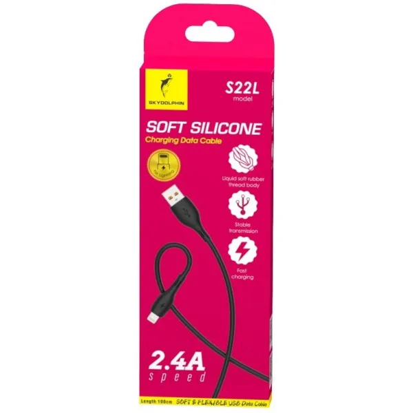 SkyDolphin S22V Soft Silicone USB - microUSB 1м, Black (USB-000607)