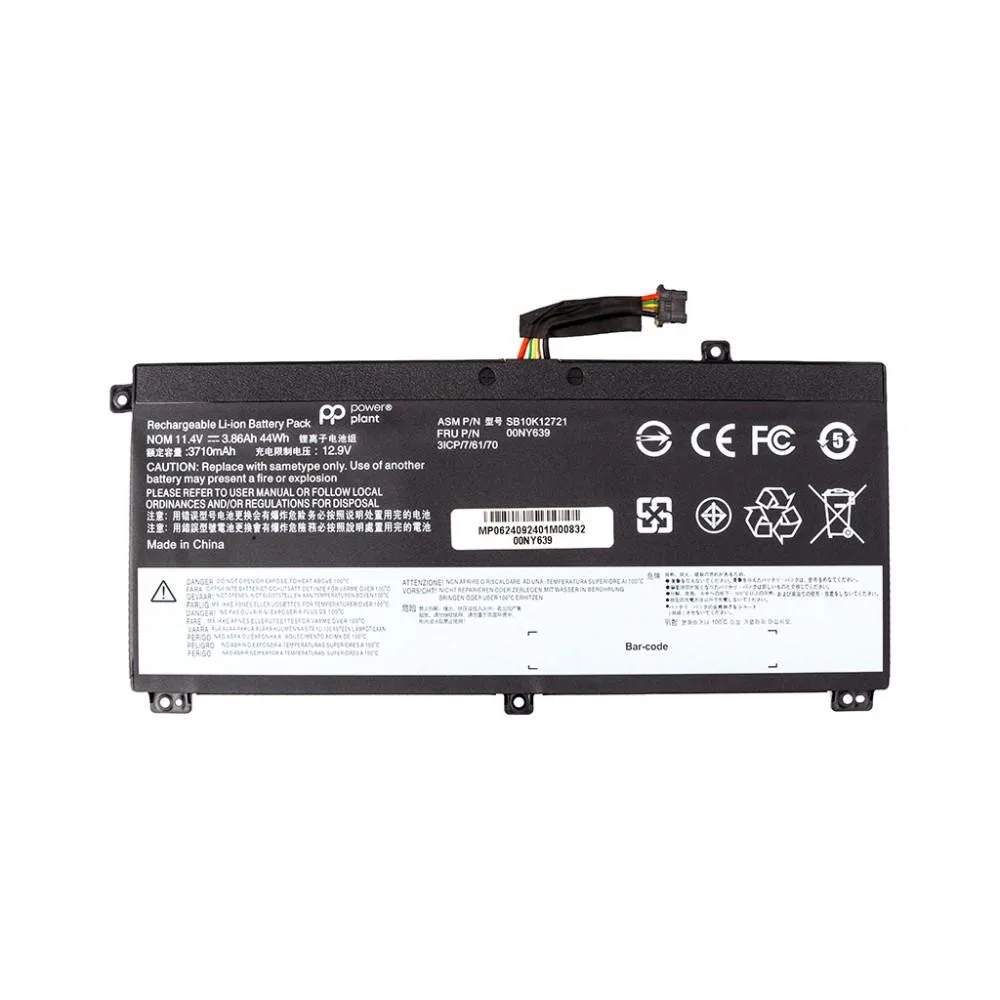 Акумулятор PowerPlant для ноутбуків LENOVO ThinkPad T550 (00NY639) 11.1V 3710mAh (NB482634)
