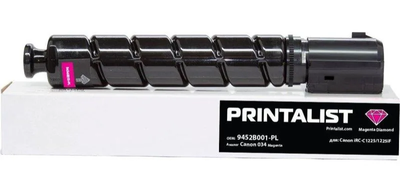 Туба с тонером PRINTALIST для iRC-C1225/1225iF Canon 034 Magenta ( 7300 копий) (9452B001-PL)