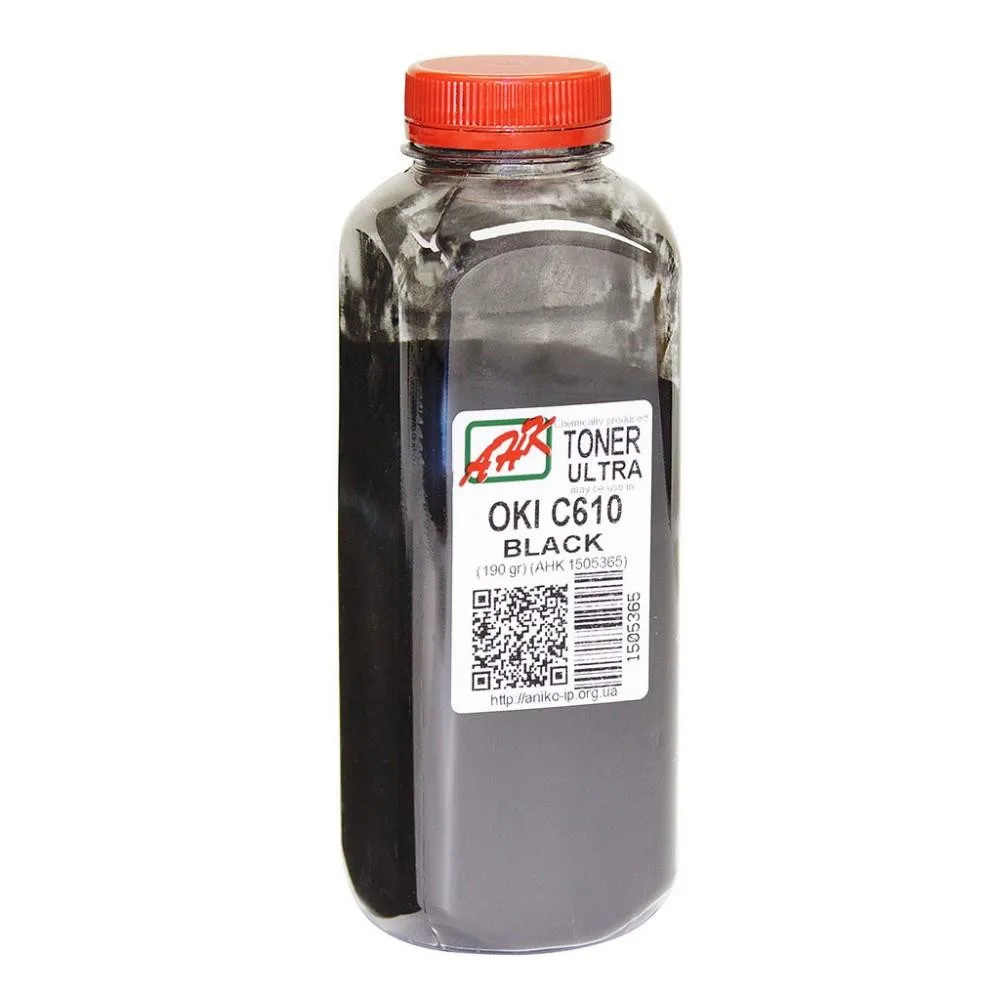 Тонер АНК для OKI C610 бутыль 190г Black (1505365) ULTRA COLOR