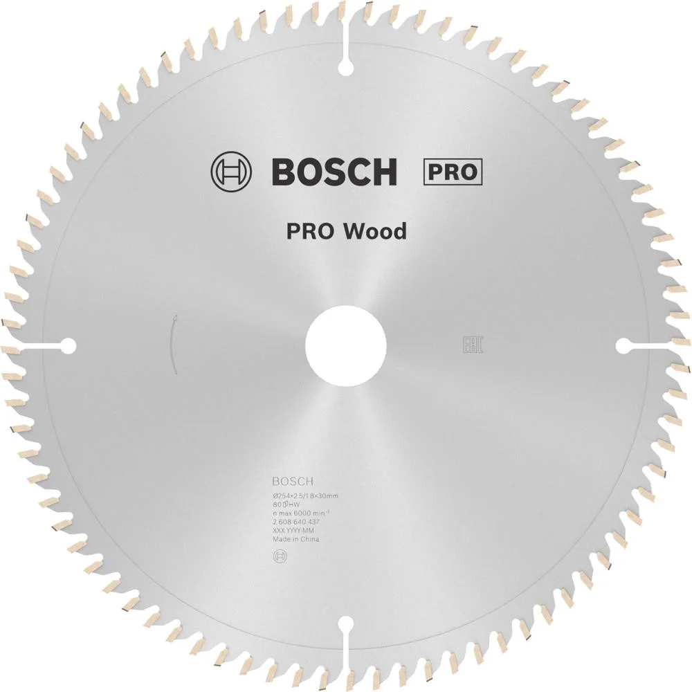 Пильний диск Bosch Optiline Wood 254 мм 80 зуб. (2608640437)