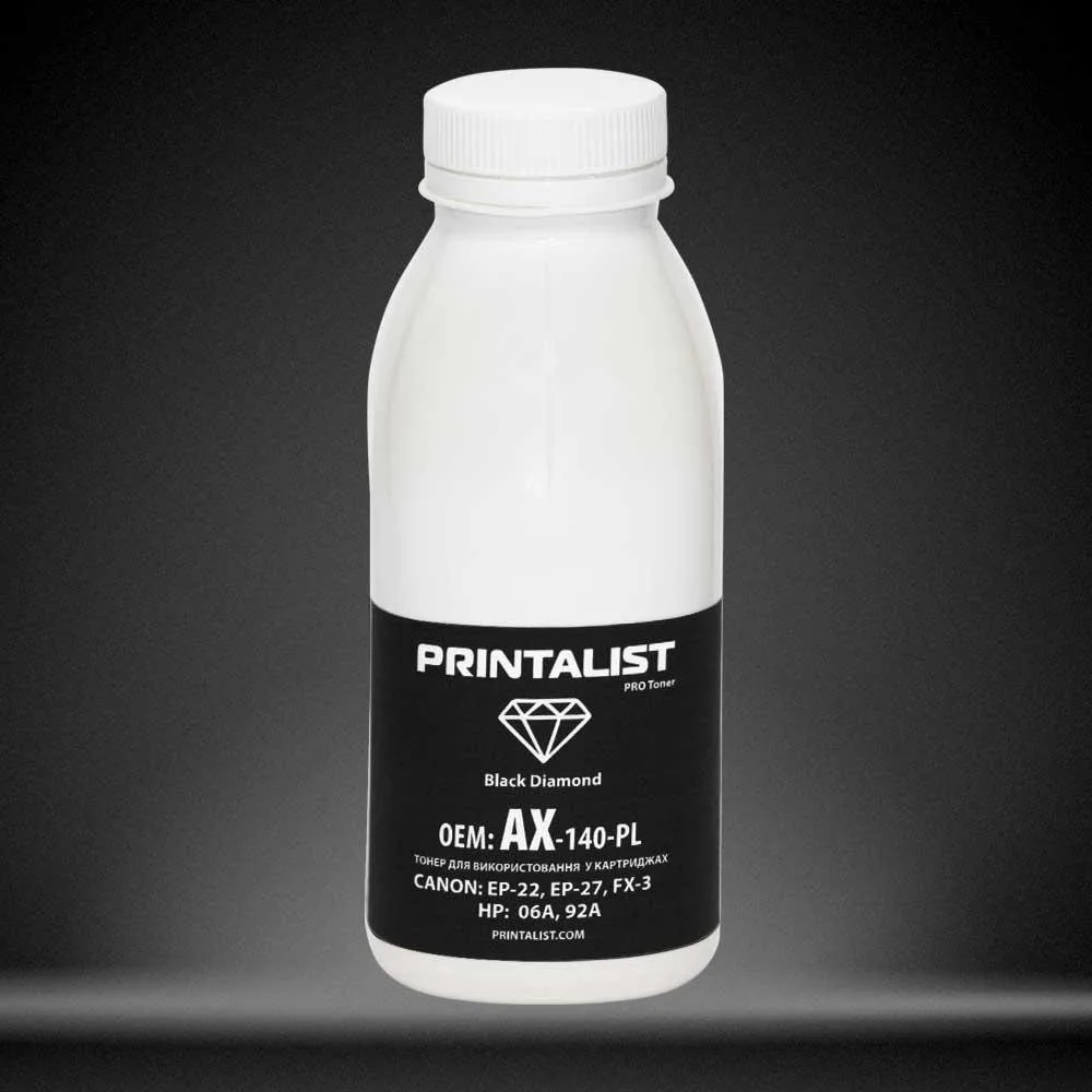 Тонер HP LJ 1100/5L/6L , 140г Black Printalist (AX-140-PL)