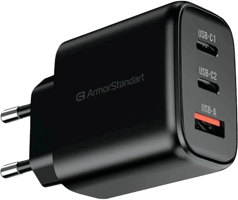 Мережевий зарядний пристрій ArmorStandart Resolute Power ARP-621 65W GaN Black (ARM70023)