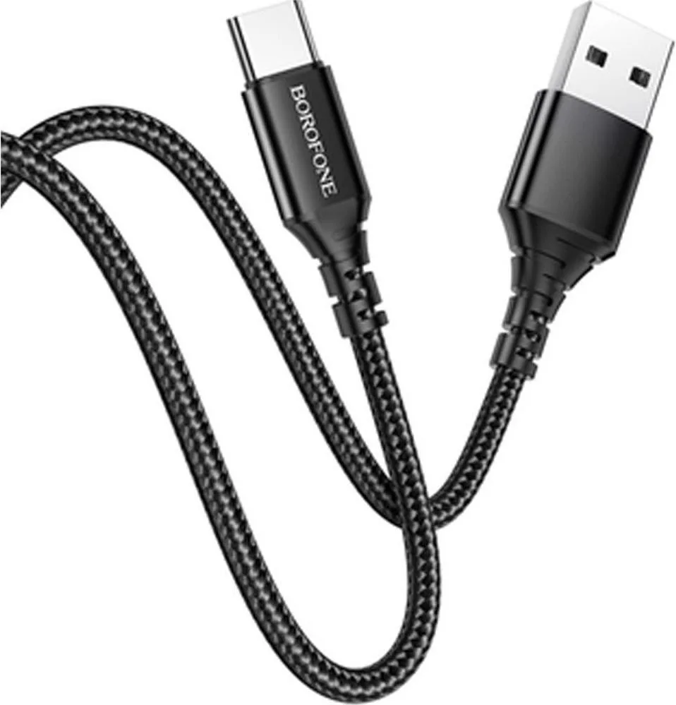 Кабель BOROFONE BX54 Ultra bright Type-C 1m 2.4A Black (BX54CB)