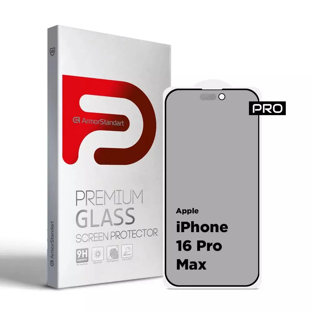 Захисне скло для смартфона ArmorStandart Pro Anti-spy Matte для Apple iPhone 16 Pro Max Black (ARM79400)