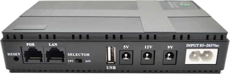ДБЖ UPS-36W DC1036P для роутерів/комутаторів/PON/POE-430, 5/9/12V, 1A/2А, 10400мAh, Black, BOX (Y-29976)