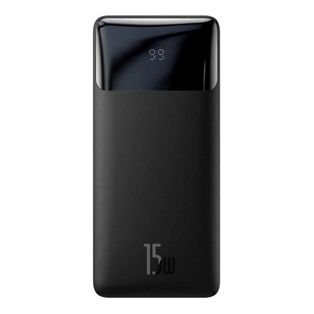 Baseus Bipow 20000mAh, 15W, USB-C/3A, 2*USB-A/3A(max.), +cable, black (PPBD050101)