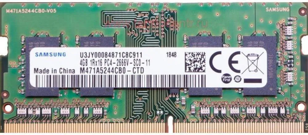 Оперативна памʼять Samsung SO-DIMM DDR4 4GB 1x4GB 2666MHz (M471A5244CB0-CTD)