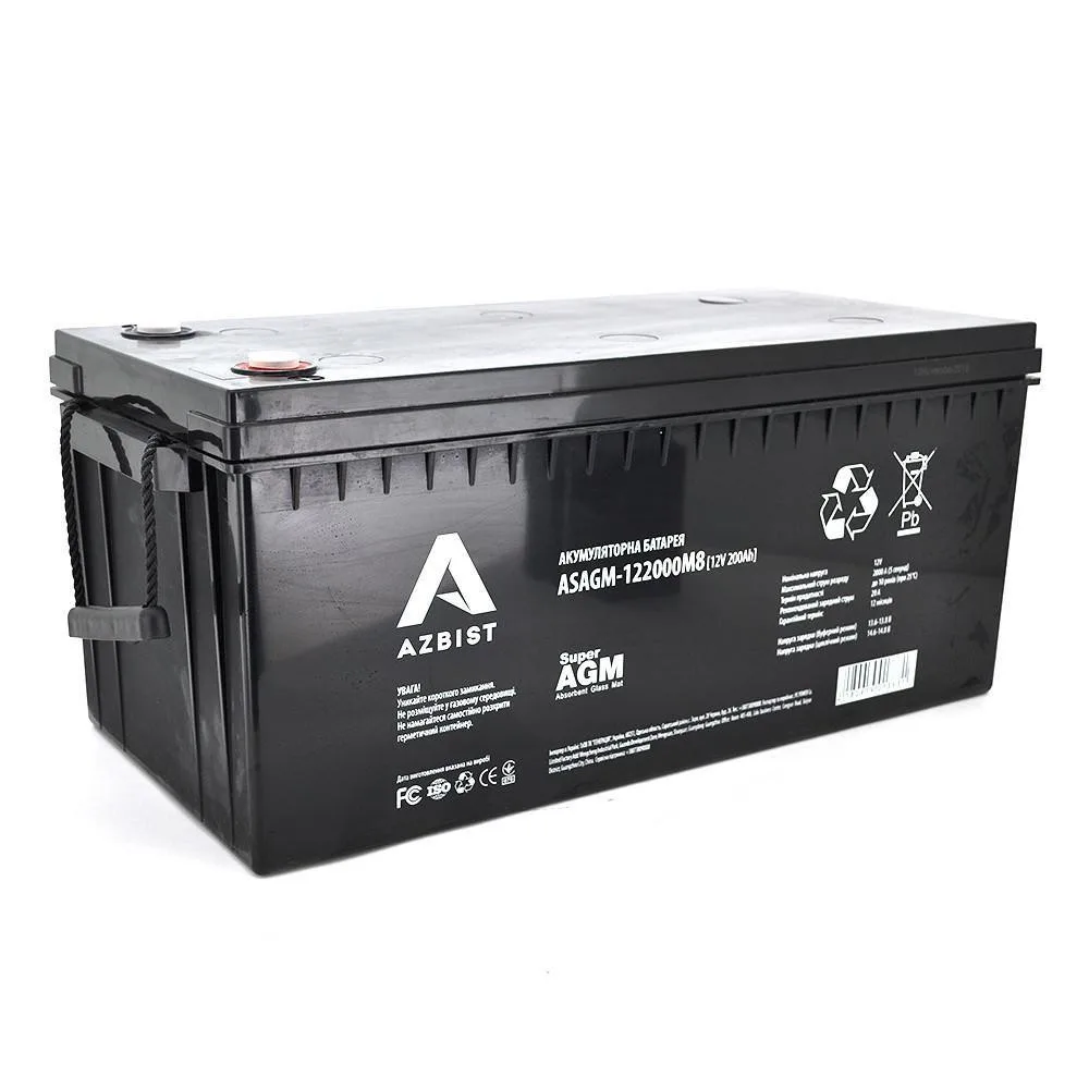 AZBIST ASGEL-122000M8, Black Case, 12V 200.0Ah (522 x 240 x 219) Q1/18