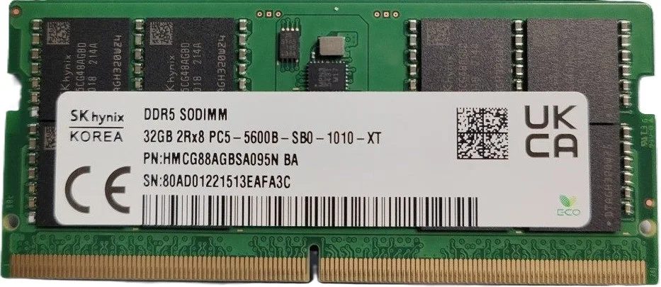 Модуль пам’яті Hynix SODIMM 32GB (1x32) DDR5 5600 MHz (HMCG88AGBSA095N, HMCG88AGBSA092N)