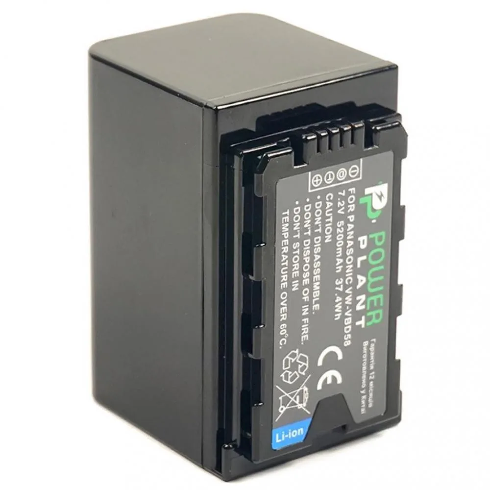 Акумулятор PowerPlant Panasonic VW-VBD58 5200mAh (CB970087)