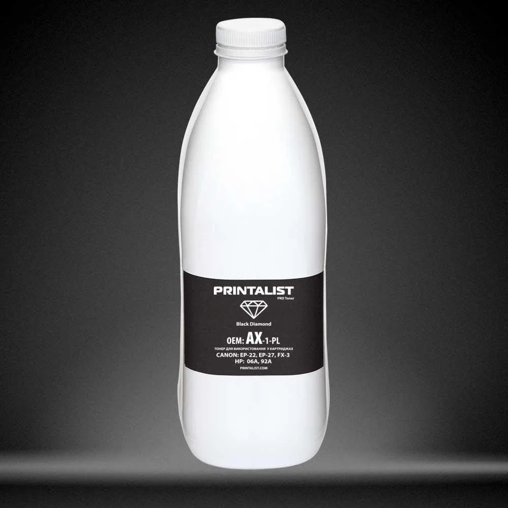 Тонер PRINTALIST для HP LJ 1100/5L/6L бутыль 1000г Black (AX-1-PL)